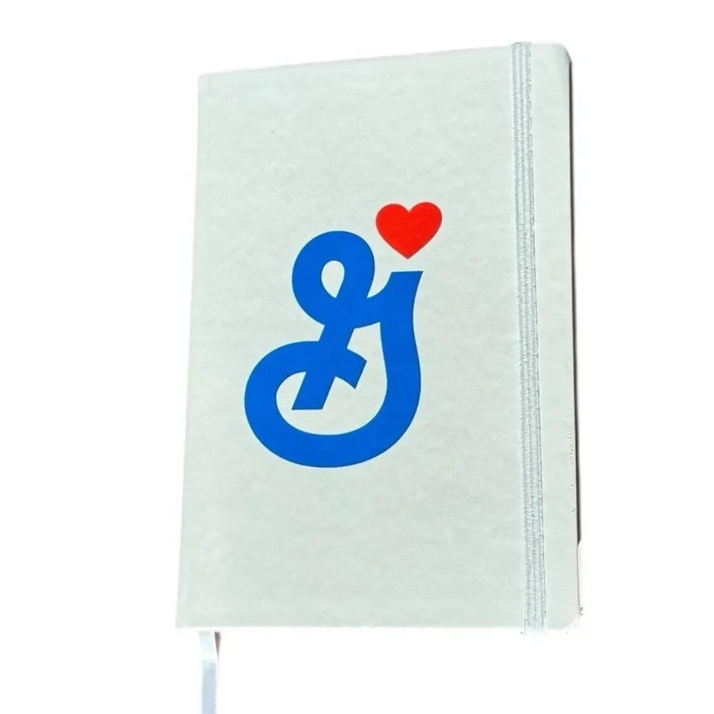 General Mills Branded Notebook Journal Logo Heart Elastic Closure Mostly Full